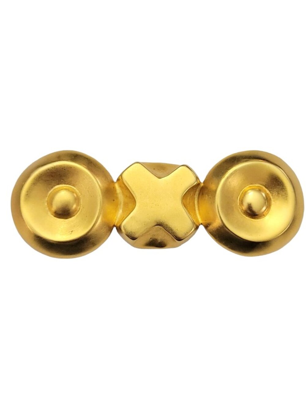Robert Lee Morris Gold Tone Abstract Modern OXO Bar Brooch, Signed K586
